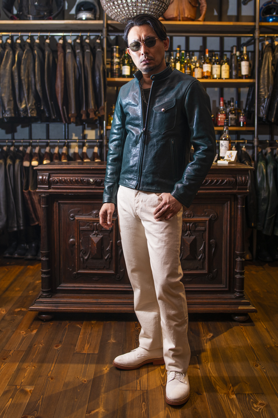 MUSHMANS⭐︎40 マッシュマンズ ライダースジャケット 馬革 ホースハイド MUSHMANS Leather Single Stand Collar Riders Jacket【WIRED-χ